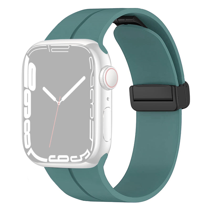 For Apple Watch Ultra Ultra 2 49mm Series 9 8 7 45mm Series 6 5 4 SE (2022) (2023) SE 44mm Series 3 2 1 42mm Magnetic Folding Buckle Silicone Watch Band Replacement Wristband Strap Bracelet For Apple Watch Ultra Ultra 2 49mm Series 9 8 7 45mm Series 6 5 4 SE (2022) (2023) SE 44mm Series 3 2 1 42mm Magnetic Folding Buckle Silicone Watch Band Replacement Wristband Strap Bracelet